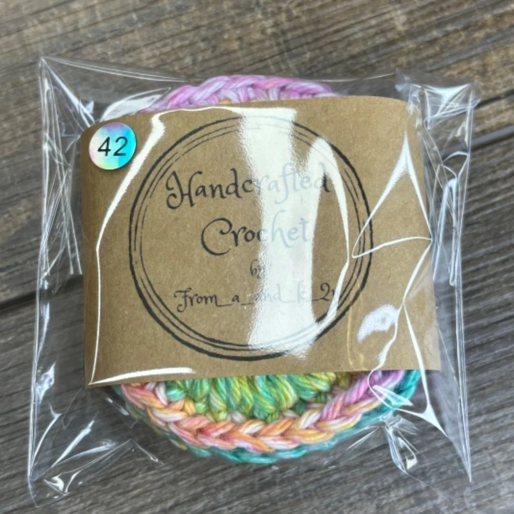 Handcrafted Crochet Scrubbies Face Round Makeup Remover Set‎ Cotton Yarn